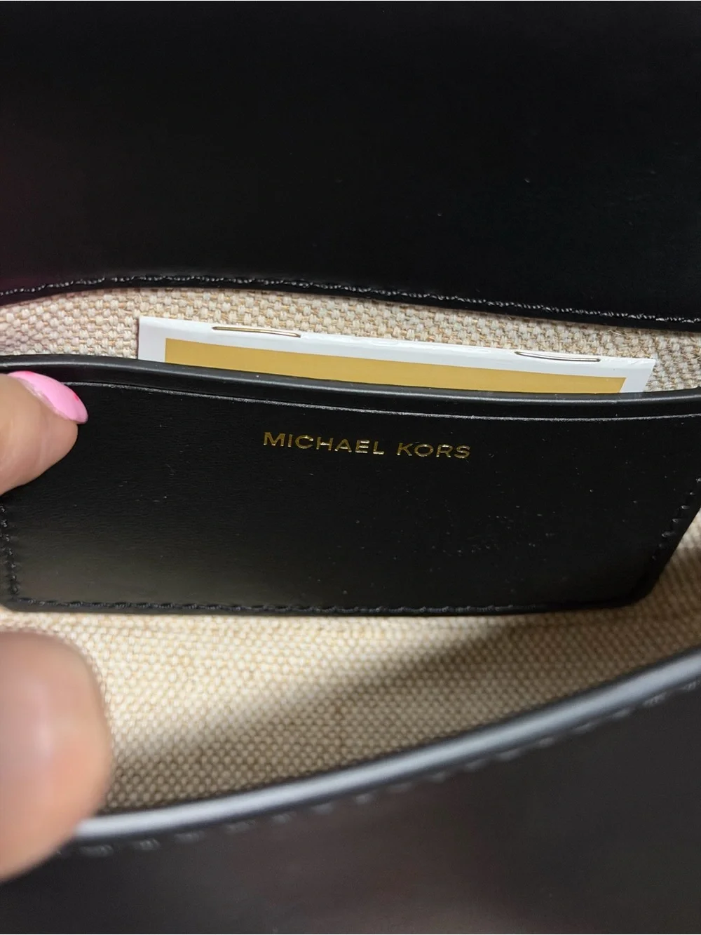 Michael Kors Lydia Black Leather SM Flap XBody